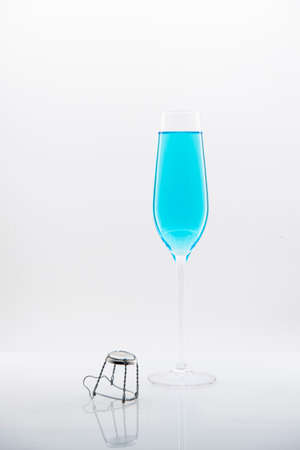 A glass of fruity sparkling wineの写真素材