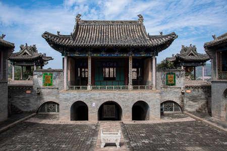 Traditional buildings in Qikou Ancient Town, Linxian County, Shanxi Province, China
