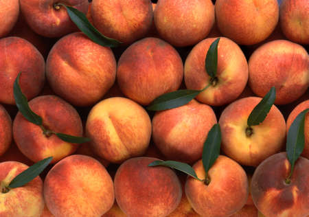 Texture of peaches in flat lay angle