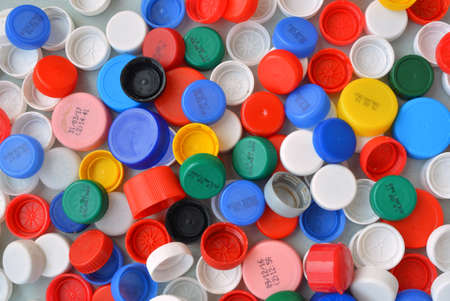 Colorful texture of plastic caps.の写真素材