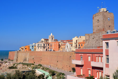 Termoli, Molise, Italy the old fishing village with the Swabian Castle.のeditorial素材