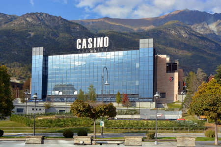 Saint Vincent, Aosta Valley, Italy- 10/14 / 2019- The Casino one of older gambling house of Italy.のeditorial素材