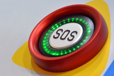 Keypad with red emergency buttonの写真素材