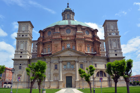 Vicoforte, Piedmont, Italy - 06-10-2023- The Sanctuary of Vicoforte (also known as Santuario Regina Montis Regalis)のeditorial素材
