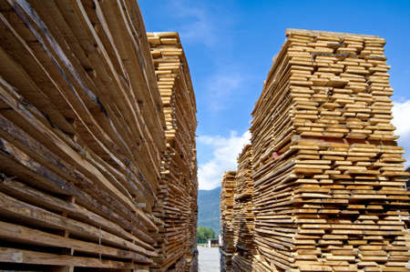 Outdoor wood storage with perspective viewの写真素材