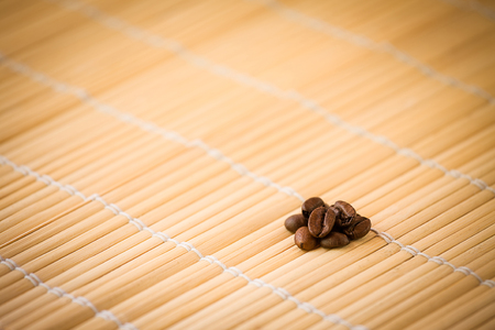 Coffee-beans on bambooの写真素材