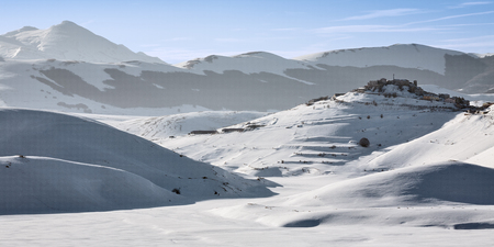 Castelluccio of Norcia in winterの写真素材