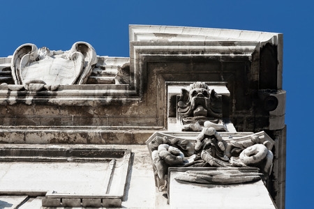 Closeup of Porta Pia seen from below, Ancona, Italyの写真素材