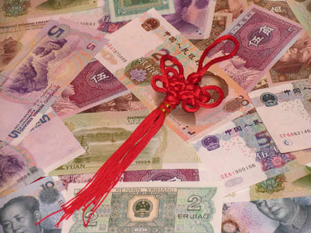 Chinese Money and Chinese New Year decorationの写真素材