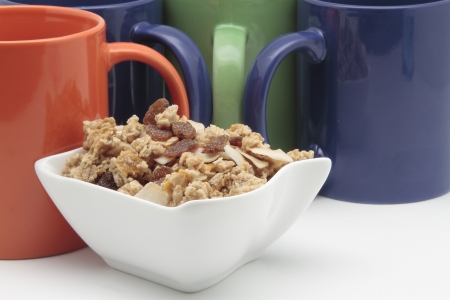 cereals and breakfast mugsの写真素材