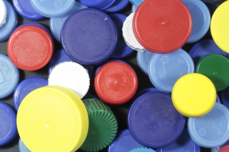background of some plastic colored caps