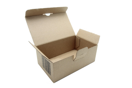 empty brown carton box isolated on white background