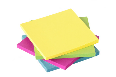 colored notes isolated on white background