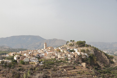 landscape of township of Polop de la Marina in the province of alicante, spainの写真素材