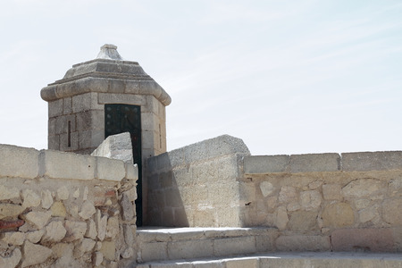 sentry box in santa barbara castle with the sky in the backgroundのeditorial素材