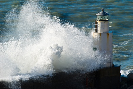 waves during a seastorm in Camogli, Italy