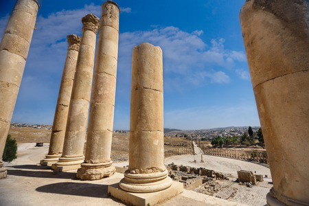 The ancient roman forum of Gerasa, today callad Jerash, Jordan