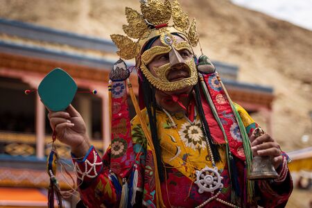 Tak Thok festival, monk performing ritual dances