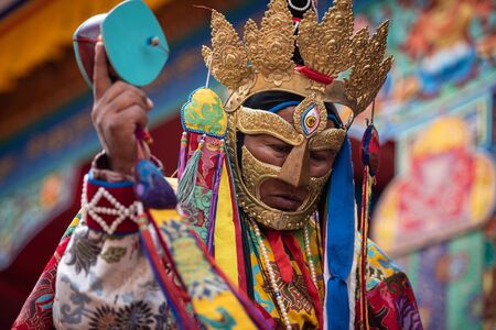 Tak Thok festival, monk performing ritual dancesのeditorial素材