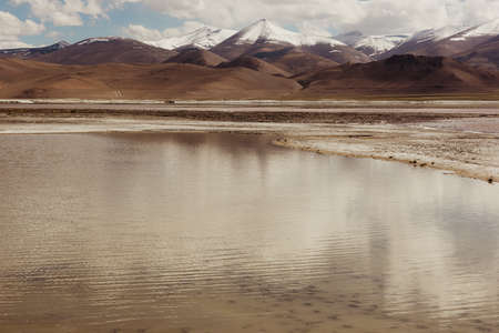 Tso Kar lake in Ladakh, India