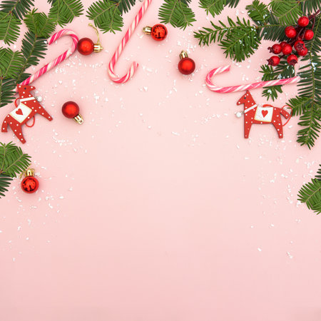 Pink Christmas backgroundの写真素材