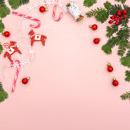 Pink Christmas backgroundの写真素材
