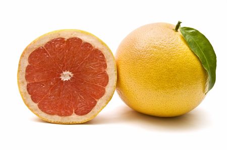 grapefruit and halfの写真素材