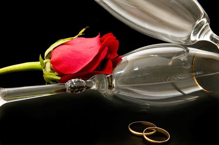 Drinking and rosesの写真素材