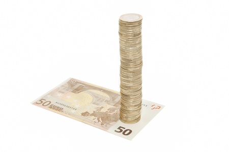 Banknotes and coinsの写真素材