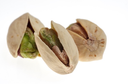 pistachio IV on the white backgroundの写真素材