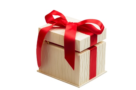 Christmas gift on white backgroundの写真素材