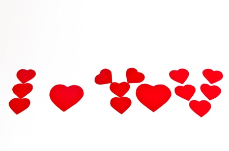 message of love with hearts on white backgroundの写真素材
