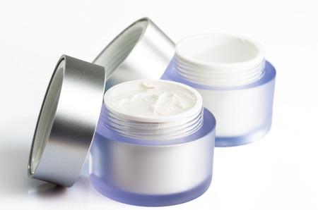 macro photography face cream on white backgroundの写真素材