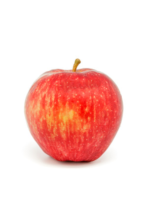 macro photography of a red apple on white backgroundの写真素材