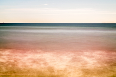 long exposure photograph of a calm seaの写真素材