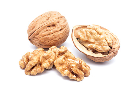 Product Photography California walnuts on a white backgroundの写真素材