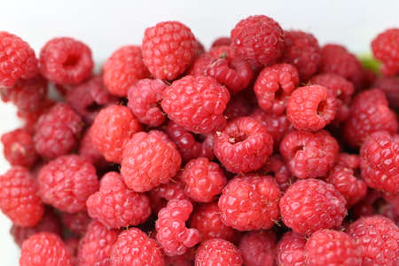 Red ripe rashberries as a close up