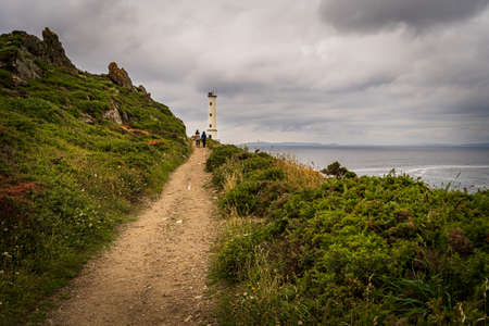 hiking route with cape Home in the backgroundの写真素材