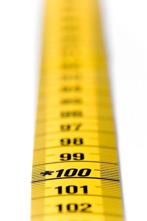 measuring tape details over a white background
