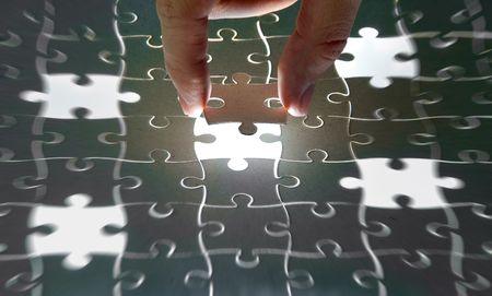 collection of puzzle pieces compositions 