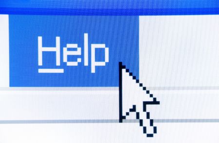 help button screenshot with a white cursorの写真素材
