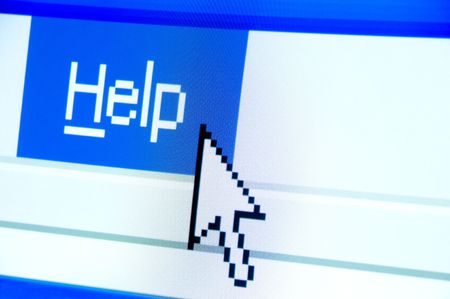 help button screenshot with a white cursorの写真素材