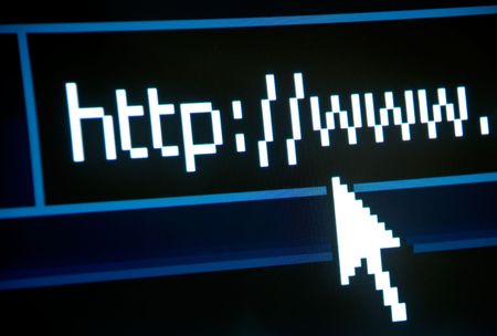 http and www text screenshot with an arrowの写真素材