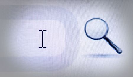 search prompt field with a magnifying glass iconの写真素材
