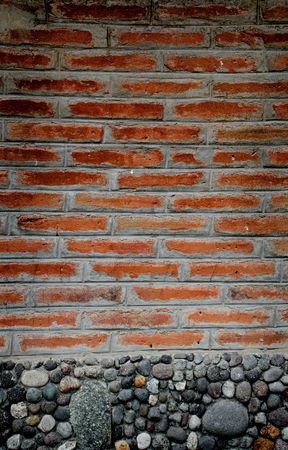 brick wall texture with a slight vignetteの写真素材