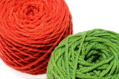 colorful wool ball isolated over white background