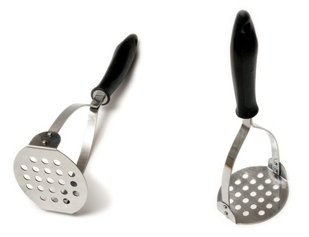 potato mashers tools isolated over white backgroundの写真素材