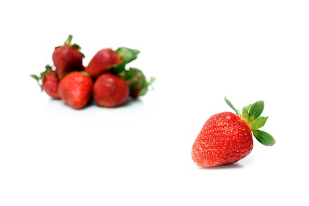 beautiful strawberries isolated over a white backgroundの写真素材