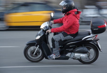 Biker barcelona on speed.のeditorial素材