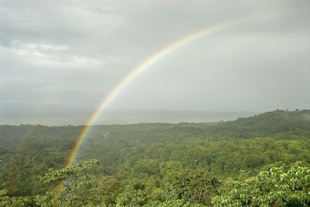 Rainbow in the rainforest.Costa Ricaの写真素材